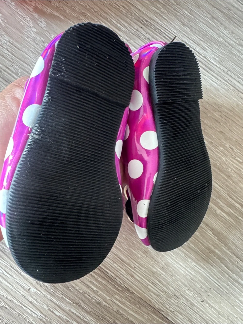 Disney Baby Minnie Mouse Hot Pink Polka Dot Mary Janes